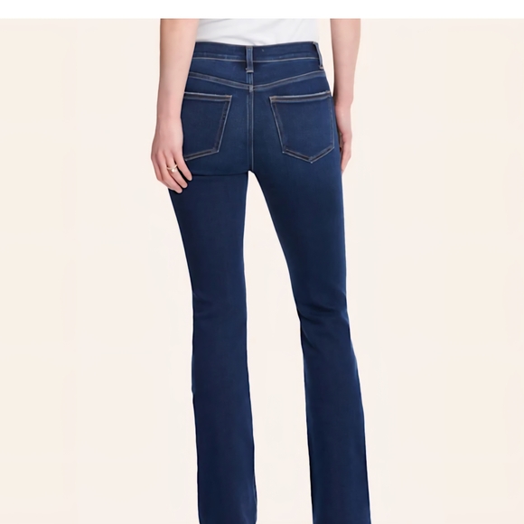 Women’s Dark Blue Jeans with Brown Pocket Trim - Picture 3 of 7